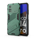 For Xiaomi Poco M4 Pro 4G Punk Armor 2 in 1 PC + TPU Shockproof Phone Case with Invisible Holder(Green)