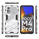 For Xiaomi Poco M4 Pro 4G Punk Armor 2 in 1 PC + TPU Shockproof Phone Case with Invisible Holder(White)