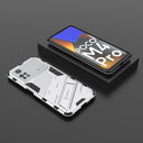 For Xiaomi Poco M4 Pro 4G Punk Armor 2 in 1 PC + TPU Shockproof Phone Case with Invisible Holder(White)