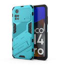 For Xiaomi Poco M4 Pro 4G Punk Armor 2 in 1 PC + TPU Shockproof Phone Case with Invisible Holder(Blue)