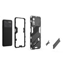 For Xiaomi Poco M4 Pro 4G Punk Armor 2 in 1 PC + TPU Shockproof Phone Case with Invisible Holder(Blue)