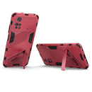 For Xiaomi Poco M4 Pro 4G Punk Armor 2 in 1 PC + TPU Shockproof Phone Case with Invisible Holder(Light Red)