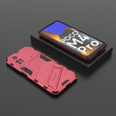 For Xiaomi Poco M4 Pro 4G Punk Armor 2 in 1 PC + TPU Shockproof Phone Case with Invisible Holder(Light Red)