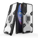 For OPPO Realme 7 Space PC+TPU Shockproof Phone Case with Ring Holder(White)