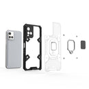 For vivo Y21 Space PC+TPU Shockproof Phone Case with Ring Holder(White)