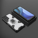 For vivo Y21 Space PC+TPU Shockproof Phone Case with Ring Holder(White)