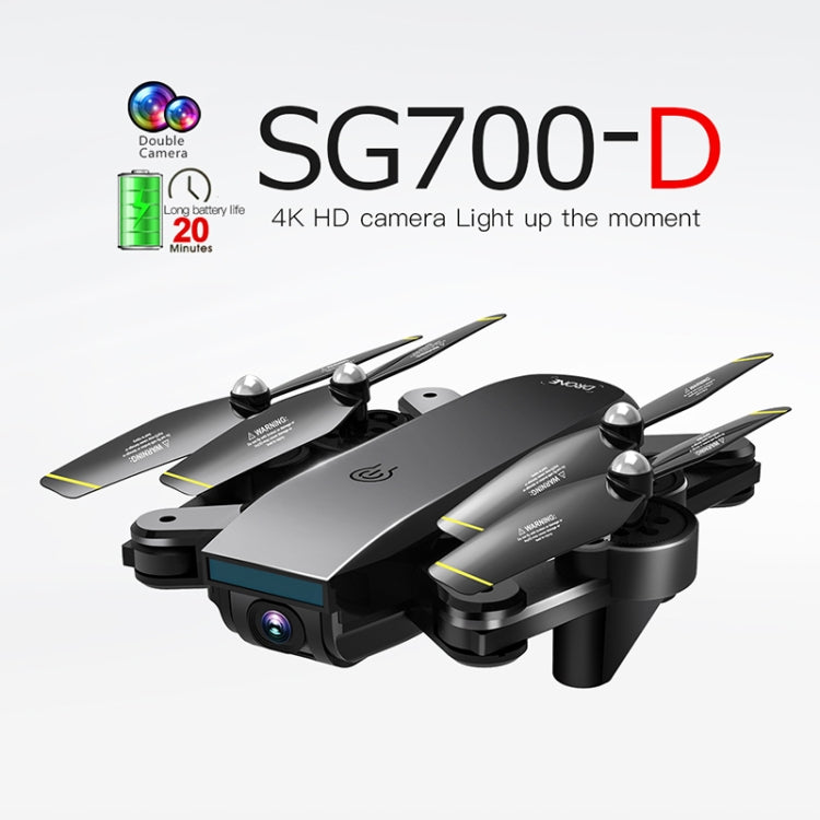 ZLL SG700D Folding 4K HD Dual Camera RC Drone Quadcopter(Black)