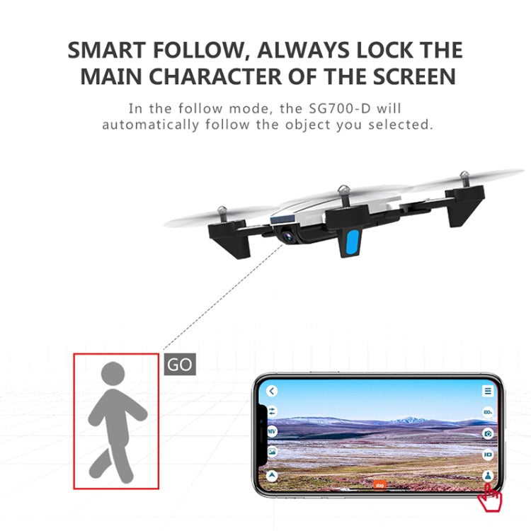 ZLL SG700D Folding 4K HD Dual Camera RC Drone Quadcopter(Black)