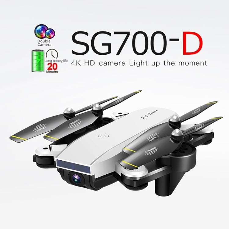 ZLL SG700D Folding 4K HD Dual Camera RC Drone Quadcopter(White)