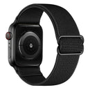Polyester Nylon Watch Band For Apple Watch Series 7 41mm / 6&SE&5&4 40mm / 3&2&1 38mm(Black)