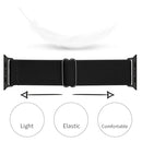 Polyester Nylon Watch Band For Apple Watch Series 7 45mm / 6&SE&5&4 44mm / 3&2&1 42mm(Black)