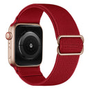 Polyester Nylon Watch Band For Apple Watch Series 7 45mm / 6&SE&5&4 44mm / 3&2&1 42mm(Wine Red)