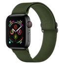 Polyester Nylon Watch Band For Apple Watch Series 7 45mm / 6&SE&5&4 44mm / 3&2&1 42mm(Army Green)