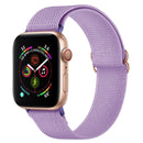 Polyester Nylon Watch Band For Apple Watch Series 7 45mm / 6&SE&5&4 44mm / 3&2&1 42mm(Light Purple)