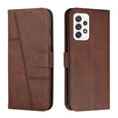 For Samsung Galaxy A23 Stitching Calf Texture Buckle Leather Phone Case(Brown)