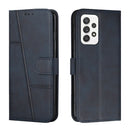 For Samsung Galaxy A23 Stitching Calf Texture Buckle Leather Phone Case(Blue)