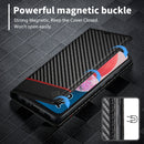 For Samsung Galaxy A13 4G LC.IMEEKE Carbon Fiber Horizontal Flip Leather Phone Case(Horizontal Black)