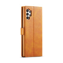For Samsung Galaxy A13 4G LC.IMEEKE Calf Texture Leather Phone Case(Yellow)