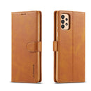For Samsung Galaxy A33 5G LC.IMEEKE Calf Texture Leather Phone Case(Yellow)