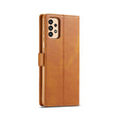 For Samsung Galaxy A33 5G LC.IMEEKE Calf Texture Leather Phone Case(Yellow)