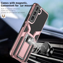 For Samsung Galaxy S22 5G Armor 2 in 1 PC + TPU Magnetic Phone Case(Rose Gold)
