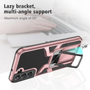 For Samsung Galaxy S22 5G Armor 2 in 1 PC + TPU Magnetic Phone Case(Rose Gold)