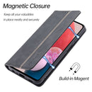For Samsung Galaxy A13 4G Splicing Skin Feel Magnetic Leather Phone Case(Black)