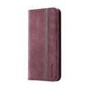 For Samsung Galaxy A73 5G Splicing Skin Feel Magnetic Leather Phone Case(Wine Red)