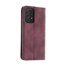 For Samsung Galaxy A73 5G Splicing Skin Feel Magnetic Leather Phone Case(Wine Red)