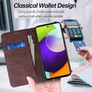 For Samsung Galaxy A73 5G Splicing Skin Feel Magnetic Leather Phone Case(Wine Red)
