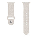 Leopard Embossing Silicone Watch Band For Apple Watch Series 8&7 41mm / SE 2&6&SE&5&4 40mm / 3&2&1 38mm(Beige White)