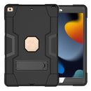 For iPad 10.2 Contrast Color Silicone + PC Combination Case with Holder(Black)