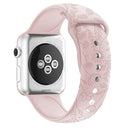 Butterflies Love Flower Embossing Silicone Watch Band For Apple Watch Series 7 41mm / 6&SE&5&4 40mm / 3&2&1 38mm(Pink Sand)