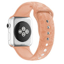 Butterflies Love Flower Embossing Silicone Watch Band For Apple Watch Series 7 41mm / 6&SE&5&4 40mm / 3&2&1 38mm(Honeydew)