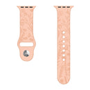 Butterflies Love Flower Embossing Silicone Watch Band For Apple Watch Series 7 41mm / 6&SE&5&4 40mm / 3&2&1 38mm(Honeydew)