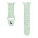 Butterflies Love Flower Embossing Silicone Watch Band For Apple Watch Series 7 41mm / 6&SE&5&4 40mm / 3&2&1 38mm(Light Green)