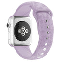 Butterflies Love Flower Embossing Silicone Watch Band For Apple Watch Series 7 41mm / 6&SE&5&4 40mm / 3&2&1 38mm(Lavender)