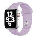 Butterflies Love Flower Embossing Silicone Watch Band For Apple Watch Series 7 41mm / 6&SE&5&4 40mm / 3&2&1 38mm(Lavender)