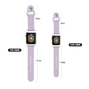 Butterflies Love Flower Embossing Silicone Watch Band For Apple Watch Series 7 41mm / 6&SE&5&4 40mm / 3&2&1 38mm(Lavender)