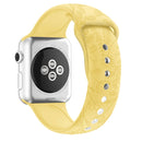 Butterflies Love Flower Embossing Silicone Watch Band For Apple Watch Series 7 45mm / 6&SE&5&4 44mm / 3&2&1 42mm(Light Yellow)