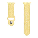 Butterflies Love Flower Embossing Silicone Watch Band For Apple Watch Series 7 45mm / 6&SE&5&4 44mm / 3&2&1 42mm(Light Yellow)