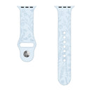 Butterflies Love Flower Embossing Silicone Watch Band For Apple Watch Series 7 45mm / 6&SE&5&4 44mm / 3&2&1 42mm(Sky Blue)
