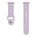 Butterflies Love Flower Embossing Silicone Watch Band For Apple Watch Series 7 45mm / 6&SE&5&4 44mm / 3&2&1 42mm(Lavender)