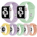 Butterflies Love Flower Embossing Silicone Watch Band For Apple Watch Series 7 45mm / 6&SE&5&4 44mm / 3&2&1 42mm(Sky Blue)