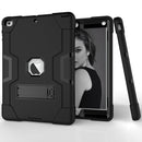 For iPad Air Contrast Color Silicone + PC Combination Case with Holder(Black)