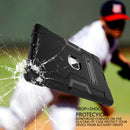 For iPad Air Contrast Color Silicone + PC Combination Case with Holder(Black)