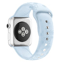 Four-leaf Clover Embossing Silicone Watch Band For Apple Watch Series 7 41mm / 6&SE&5&4 40mm / 3&2&1 38mm(Light Blue)