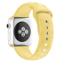 Four-leaf Clover Embossing Silicone Watch Band For Apple Watch Series 7 41mm / 6&SE&5&4 40mm / 3&2&1 38mm(Light Yellow)