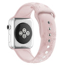 Four-leaf Clover Embossing Silicone Watch Band For Apple Watch Series 7 41mm / 6&SE&5&4 40mm / 3&2&1 38mm(Pink Sand)