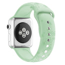 Four-leaf Clover Embossing Silicone Watch Band For Apple Watch Series 8&7 41mm / SE 2&6&SE&5&4 40mm / 3&2&1 38mm(Light Green)